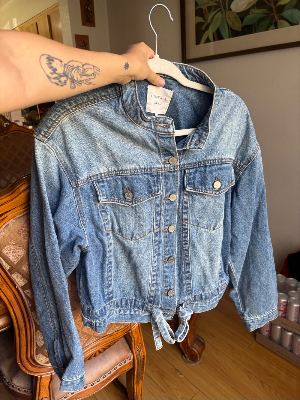 Habitual Light Blue Tie-Front Denim Jacket